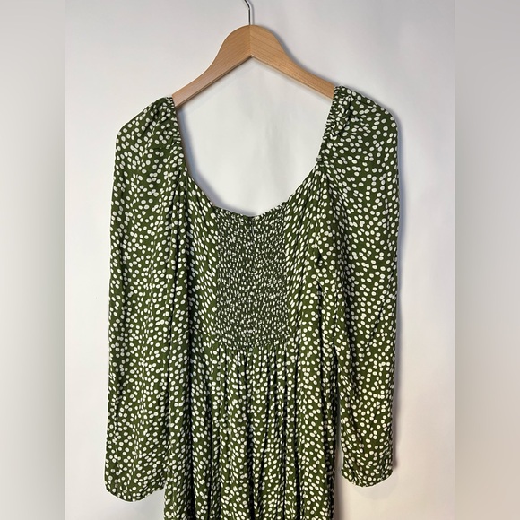 Reformation Sigmund Dress Moiret Polka‎ Dot Midi Slit  Size 14 - Picture 7 of 13